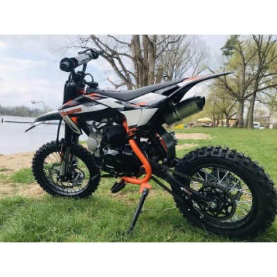 Dětská benzínová motorka Pitbike Leramotors Cannon 125ccm 4T 14/12 E-Start Oranžová