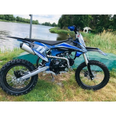 Dětská benzínová motorka Pitbike Leramotors Shark 125ccm E-Start 4T 17/14 Modrá