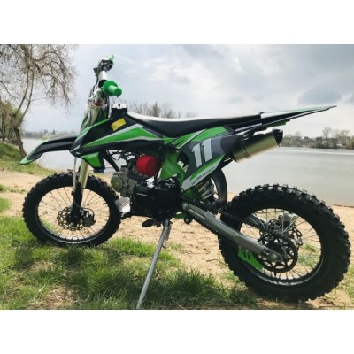 Dětská benzínová motorka Pitbike Leramotors Shark 125ccm E-Start 4T 17/14 Zelená