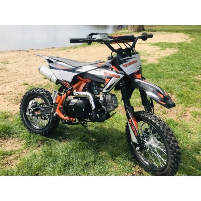Dětská benzínová motorka Pitbike Leramotors Cannon 125ccm 4T 14/12 E-Start Oranžová