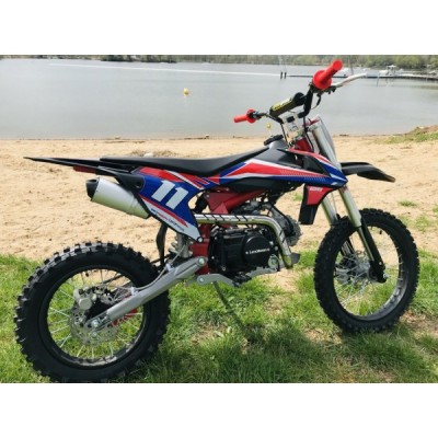 Dětská benzínová motorka Pitbike Leramotors Shark 125ccm E-Start 4T 17/14 Červená
