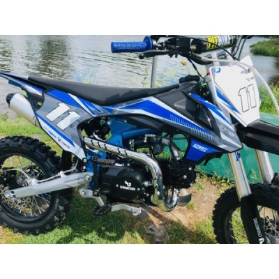 Dětská benzínová motorka Pitbike Leramotors Shark 125ccm E-Start 4T 17/14 Modrá
