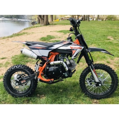 Dětská benzínová motorka Pitbike Leramotors Cannon 125ccm 4T 14/12 E-Start Oranžová