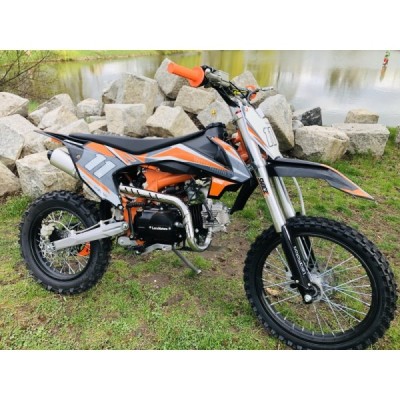 Dětská benzínová motorka Pitbike Leramotors Shark 125ccm E-Start 4T 17/14 Oranžová