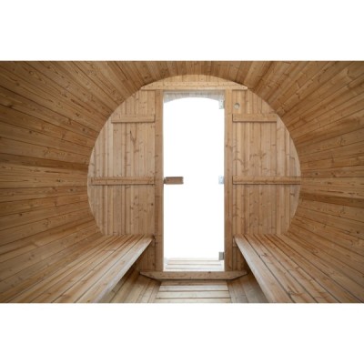 Lerax finská sudová sauna thermowood 240 poloprosklená zadní stěna
