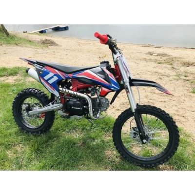Dětská benzínová motorka Pitbike Leramotors Shark 125ccm E-Start 4T 17/14 Červená