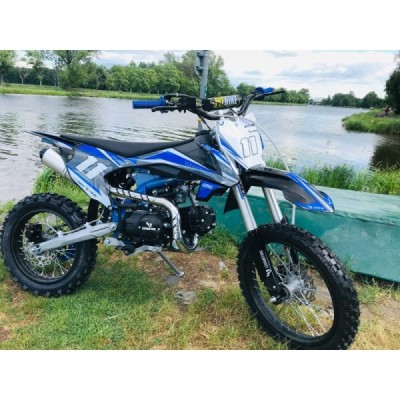 Dětská benzínová motorka Pitbike Leramotors Shark 125ccm E-Start 4T 17/14 Modrá