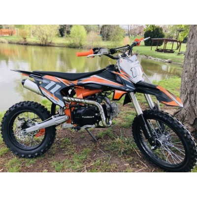 Dětská benzínová motorka Pitbike Leramotors Shark 125ccm E-Start 4T 17/14 Oranžová