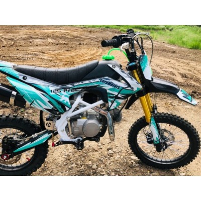 Dětská benzínová motorka Pitbike Leramotors Tornado 125ccm Pro 4T 17/14 zelená