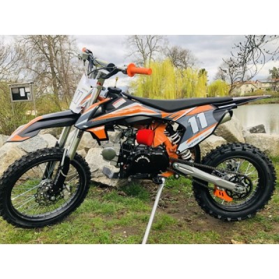 Dětská benzínová motorka Pitbike Leramotors Shark 125ccm E-Start 4T 17/14 Oranžová