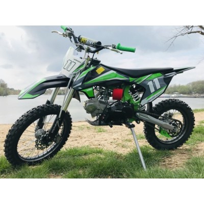 Dětská benzínová motorka Pitbike Leramotors Shark 125ccm E-Start 4T 17/14 Zelená