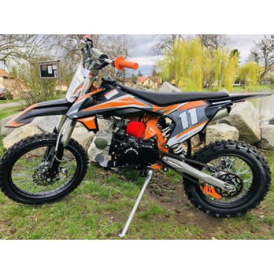 Dětská benzínová motorka Pitbike Leramotors Shark 125ccm E-Start 4T 17/14 Oranžová