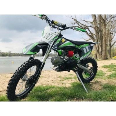 Dětská benzínová motorka Pitbike Leramotors Shark 125ccm E-Start 4T 17/14 Zelená