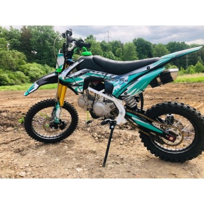 Dětská benzínová motorka Pitbike Leramotors Tornado 125ccm Pro 4T 17/14 zelená