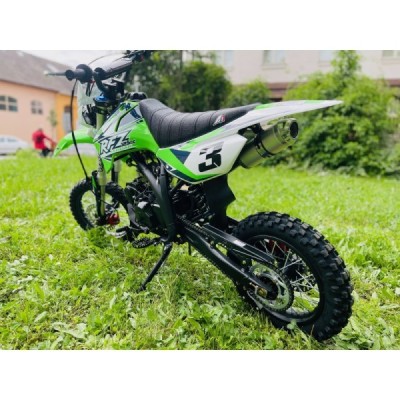 Dětská benzínová motorka Pitbike Leramotors By Apollo Jaguar 125cc 14“/12“ E-Start Zelená