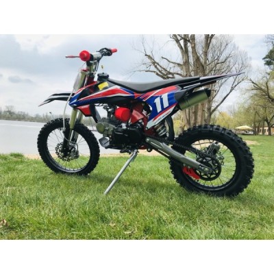 Dětská benzínová motorka Pitbike Leramotors Shark 125ccm E-Start 4T 17/14 Červená