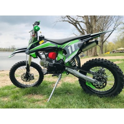 Dětská benzínová motorka Pitbike Leramotors Shark 125ccm E-Start 4T 17/14 Zelená